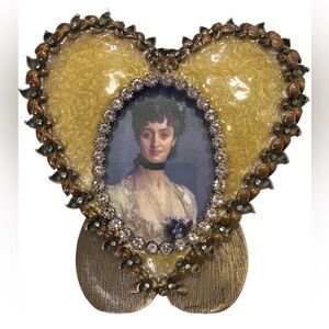 JAY STRONGWATER GOLDEN HEART ENAMEL & SWAROVSKI CRYSTALS FRAME 
NEW
5045